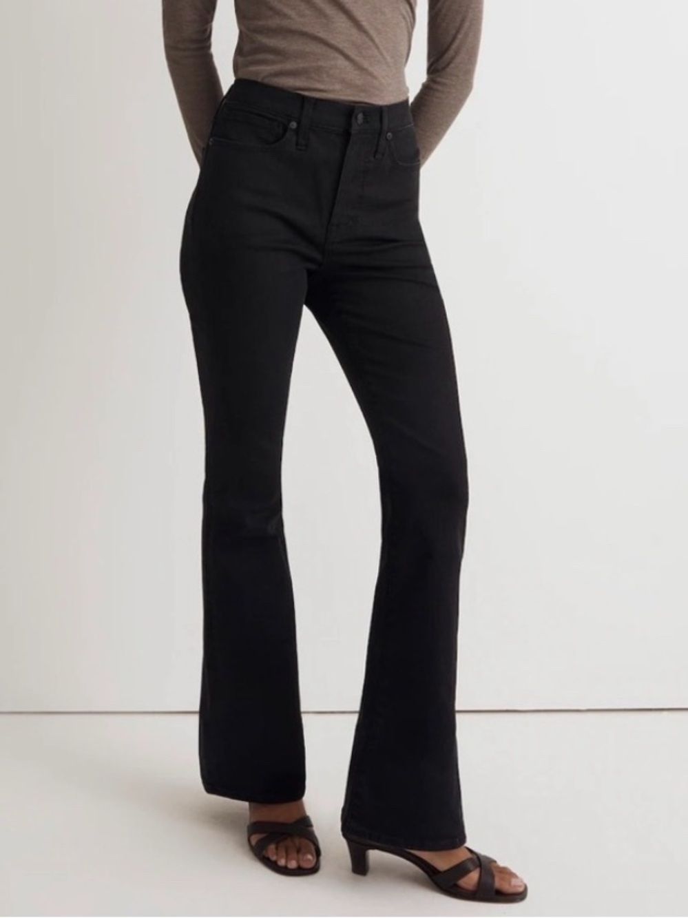 Madewell Black High-Rise Skinny Flare Jeans